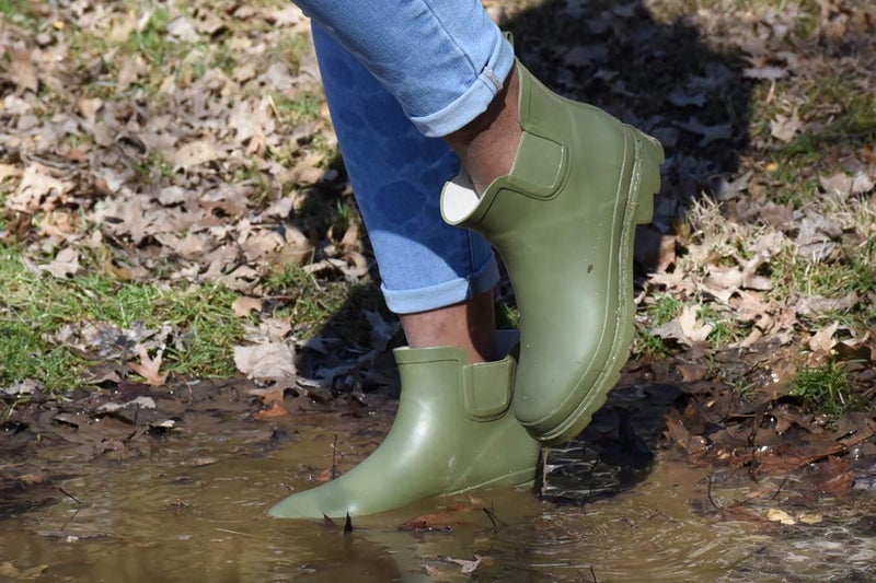 NORTY - Womens Ankle Rain Boots - Ladies Waterproof Winter Spring Garden Boot runs Â½ size large Matte Olive Size 9 - Image 5